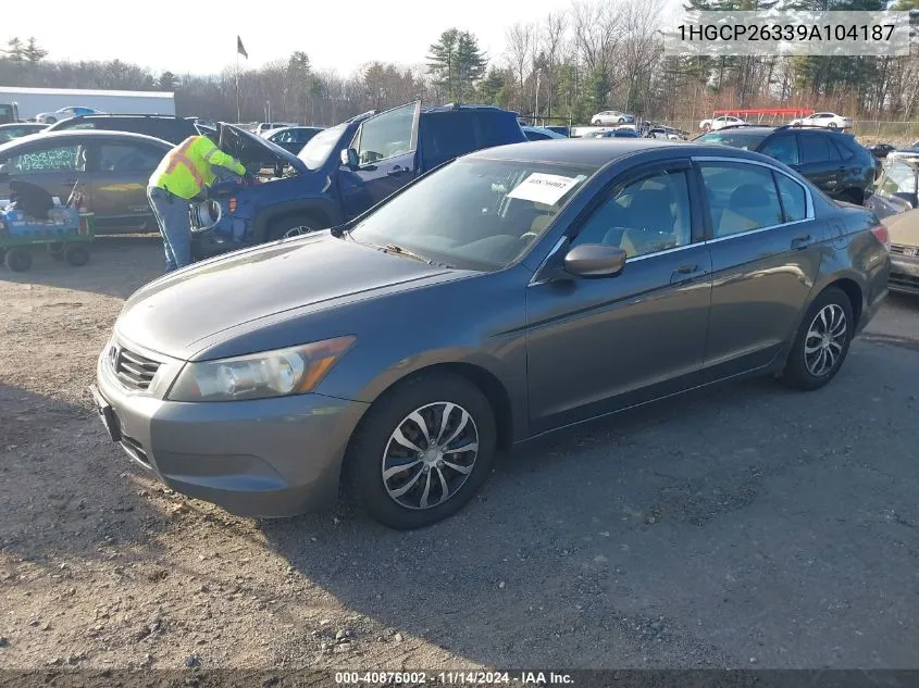 2009 Honda Accord 2.4 Lx VIN: 1HGCP26339A104187 Lot: 40876002