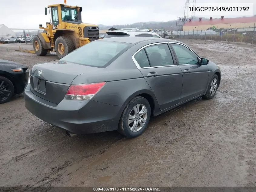 2009 Honda Accord 2.4 Lx-P VIN: 1HGCP26449A031792 Lot: 40879173