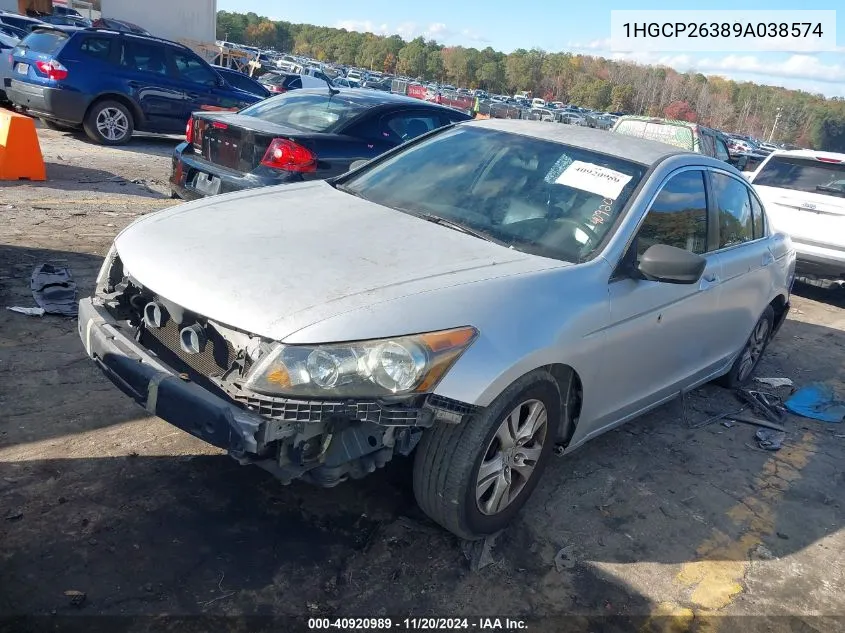 2009 Honda Accord 2.4 Lx VIN: 1HGCP26389A038574 Lot: 40920989