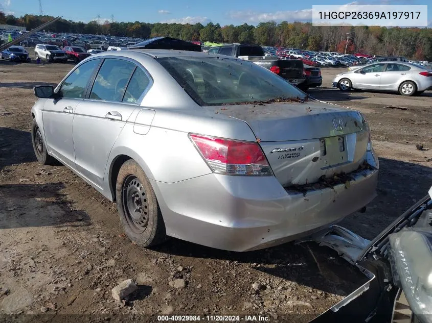 2009 Honda Accord 2.4 Lx VIN: 1HGCP26369A197917 Lot: 40929984