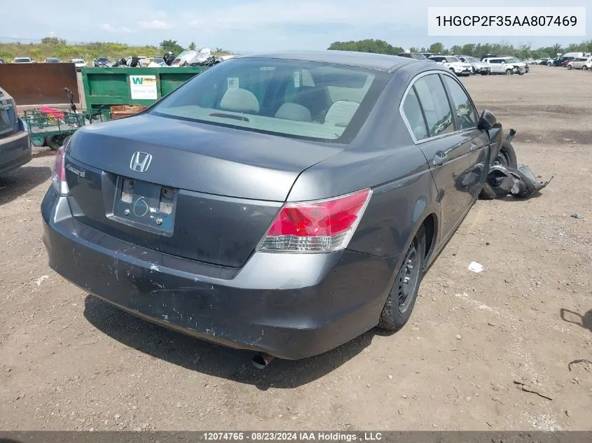 2010 Honda Accord Lx VIN: 1HGCP2F35AA807469 Lot: 12074765