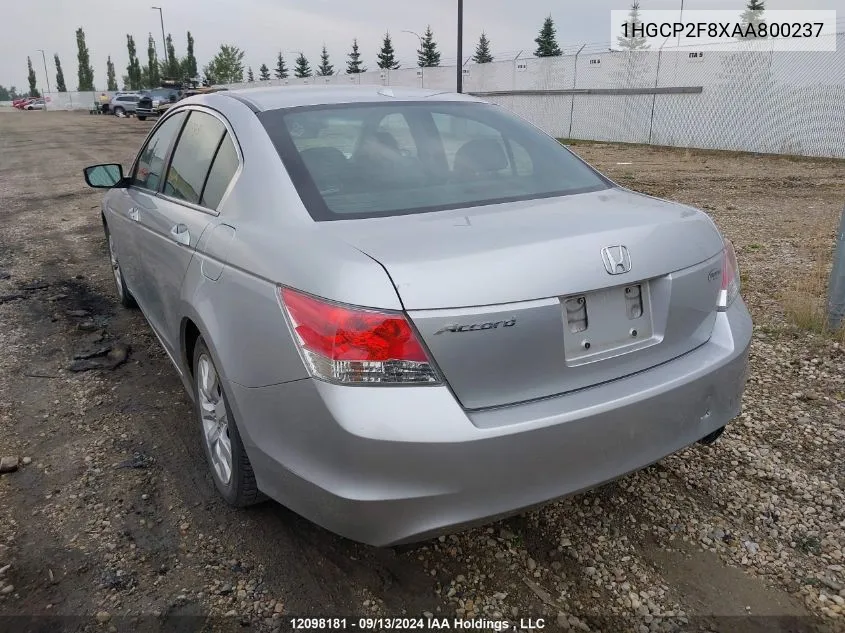 1HGCP2F8XAA800237 2010 Honda Accord Sedan