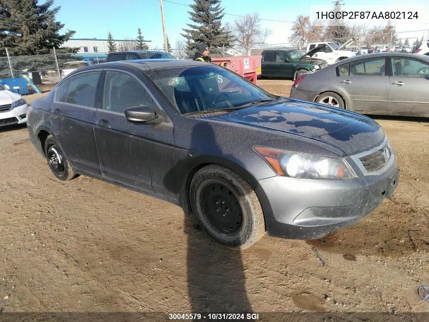 2010 Honda Accord Exl VIN: 1HGCP2F87AA802124 Lot: 30045579