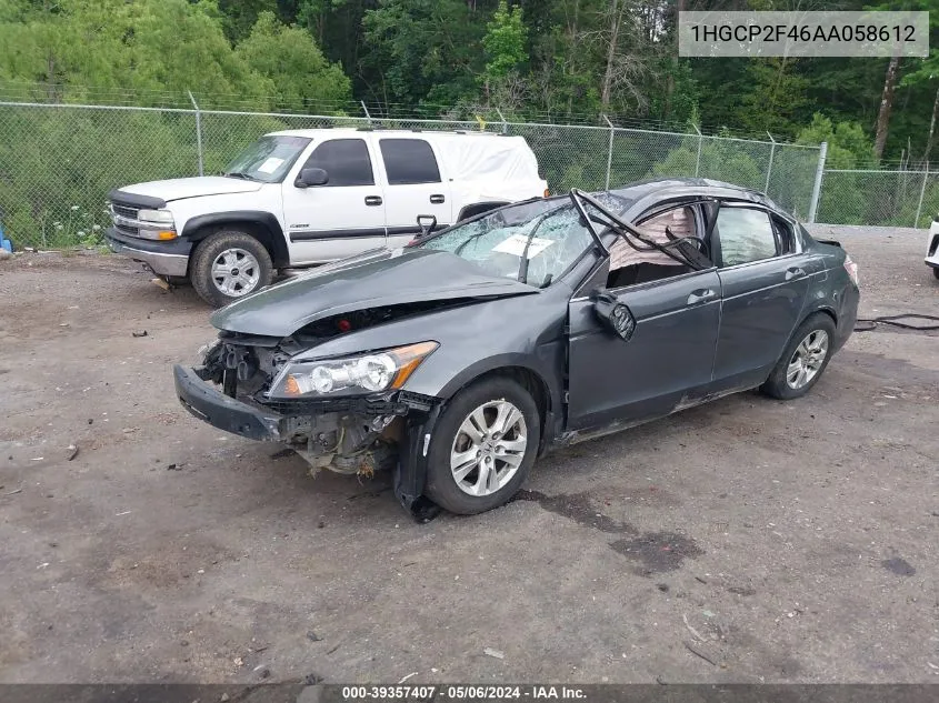 2010 Honda Accord 2.4 Lx-P VIN: 1HGCP2F46AA058612 Lot: 39357407