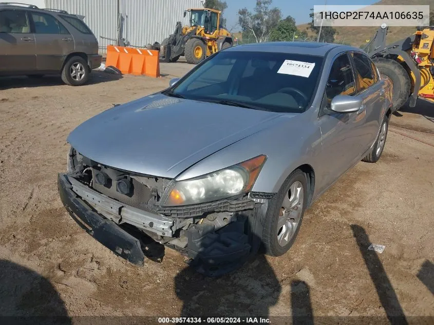 2010 Honda Accord 2.4 Ex VIN: 1HGCP2F74AA106635 Lot: 39574334