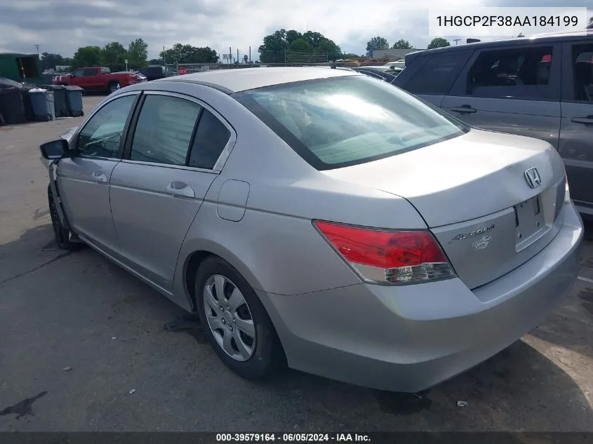 2010 Honda Accord 2.4 Lx VIN: 1HGCP2F38AA184199 Lot: 39579164