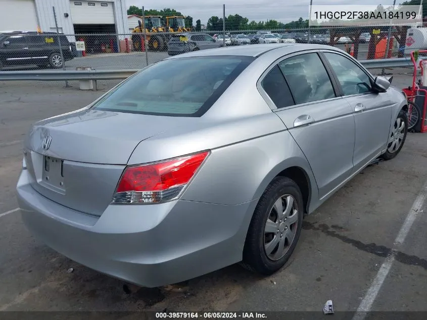 2010 Honda Accord 2.4 Lx VIN: 1HGCP2F38AA184199 Lot: 39579164