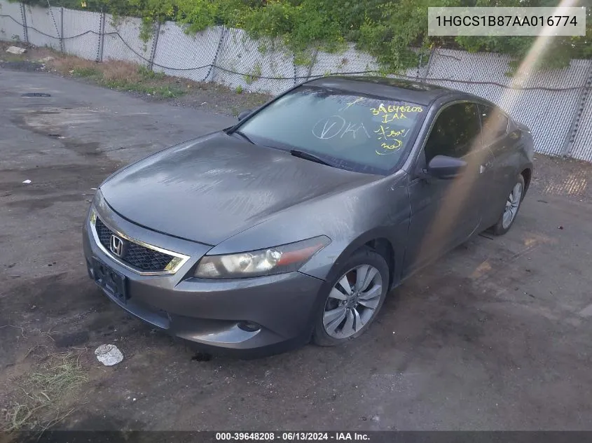 2010 Honda Accord 2.4 Ex-L VIN: 1HGCS1B87AA016774 Lot: 39648208