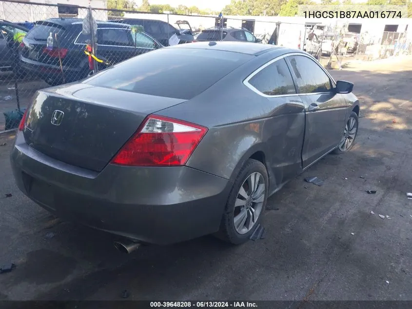 2010 Honda Accord 2.4 Ex-L VIN: 1HGCS1B87AA016774 Lot: 39648208