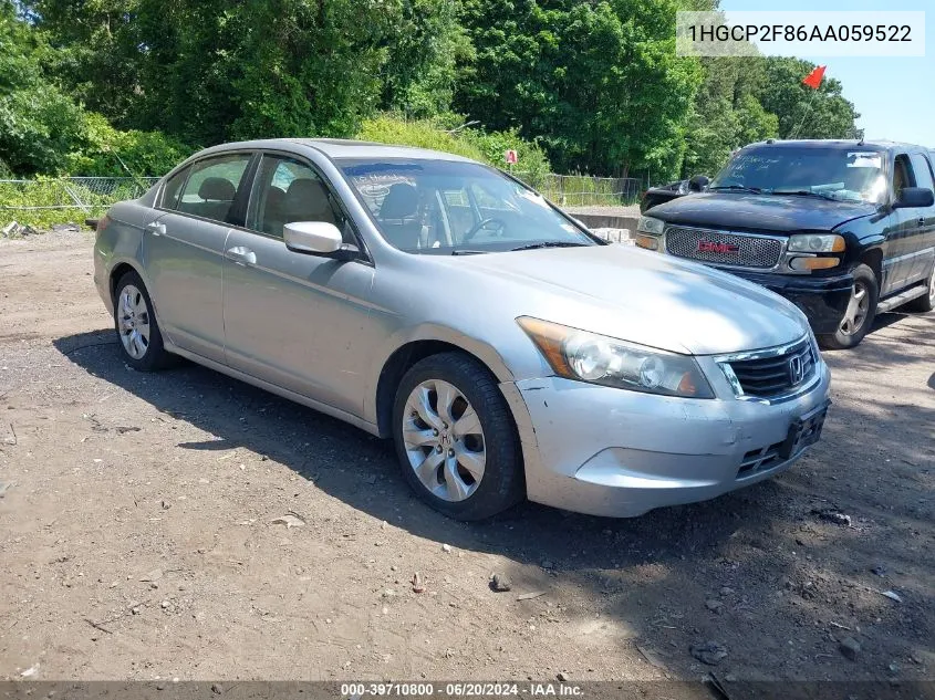 2010 Honda Accord 2.4 Ex-L VIN: 1HGCP2F86AA059522 Lot: 39710800