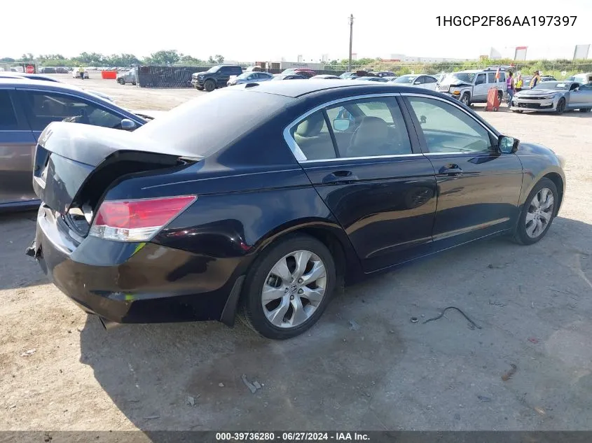 2010 Honda Accord 2.4 Ex-L VIN: 1HGCP2F86AA197397 Lot: 39736280