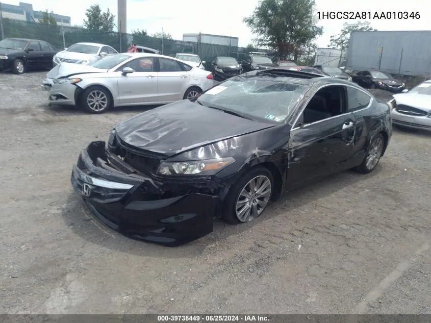 1HGCS2A81AA010346 2010 Honda Accord 3.5 Ex-L