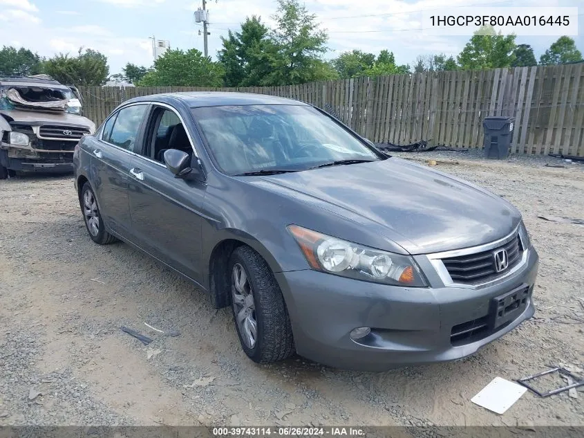 2010 Honda Accord 3.5 Ex-L VIN: 1HGCP3F80AA016445 Lot: 39743114