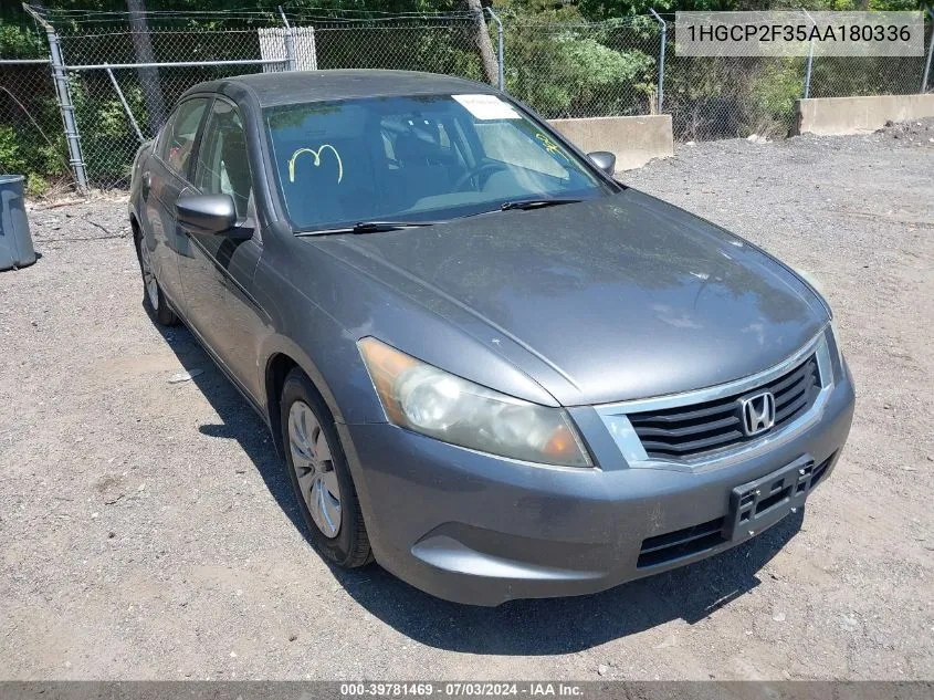 2010 Honda Accord 2.4 Lx VIN: 1HGCP2F35AA180336 Lot: 39781469