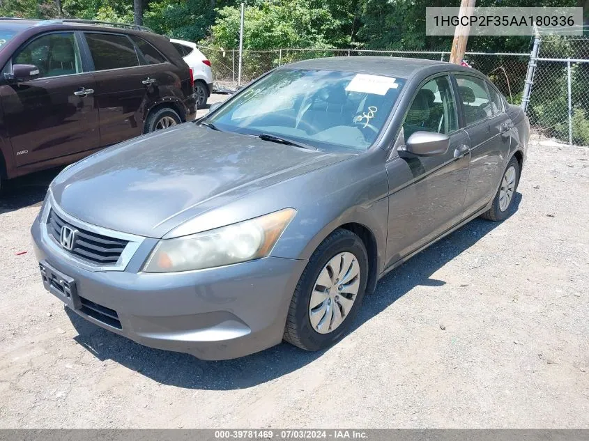 2010 Honda Accord 2.4 Lx VIN: 1HGCP2F35AA180336 Lot: 39781469