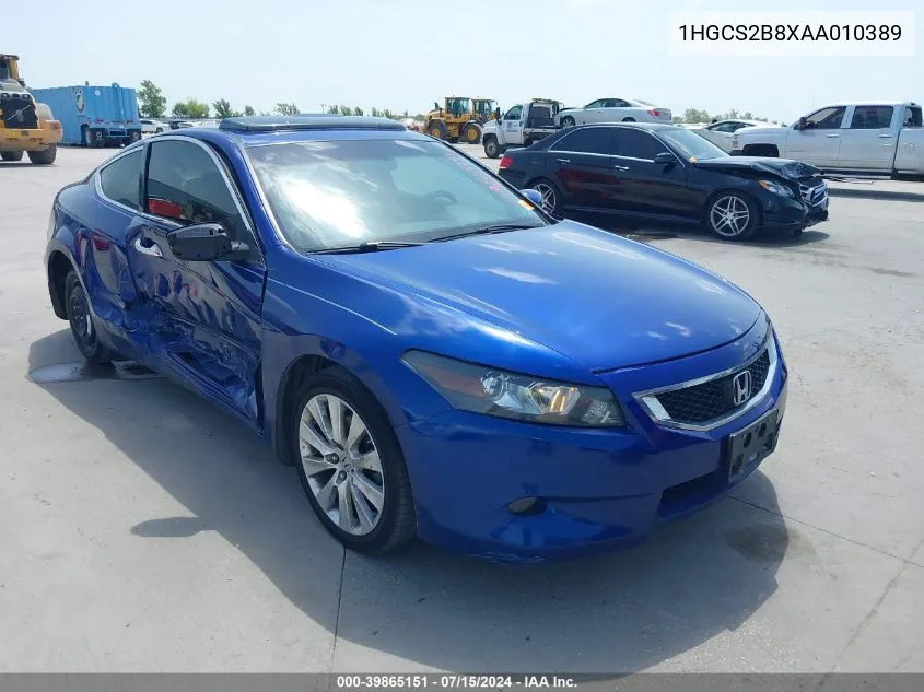 1HGCS2B8XAA010389 2010 Honda Accord 3.5 Ex-L