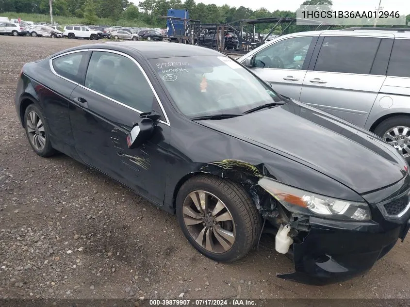 2010 Honda Accord 2.4 Lx-S VIN: 1HGCS1B36AA012946 Lot: 39879907