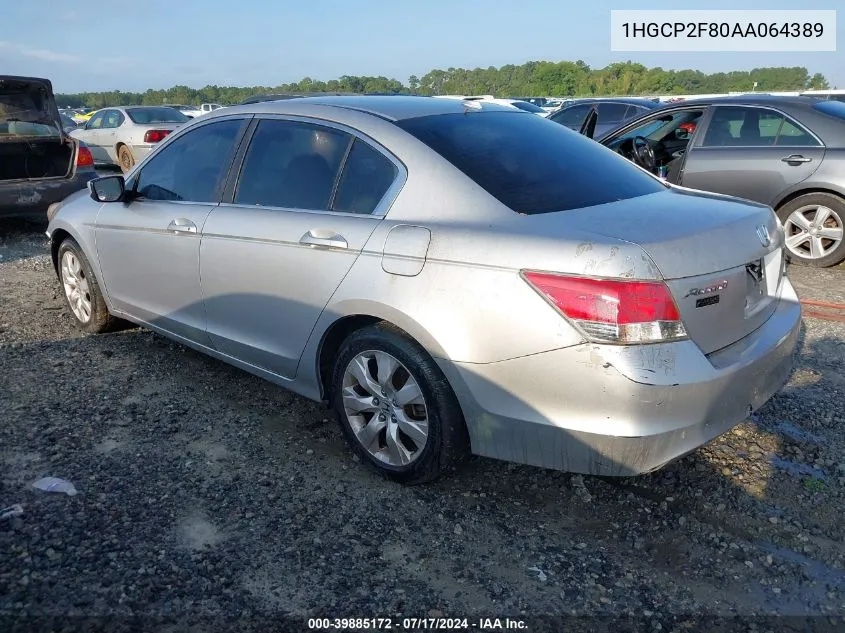 2010 Honda Accord 2.4 Ex-L VIN: 1HGCP2F80AA064389 Lot: 39885172