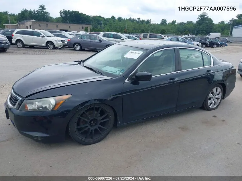 2010 Honda Accord 2.4 Ex VIN: 1HGCP2F77AA007596 Lot: 39897226