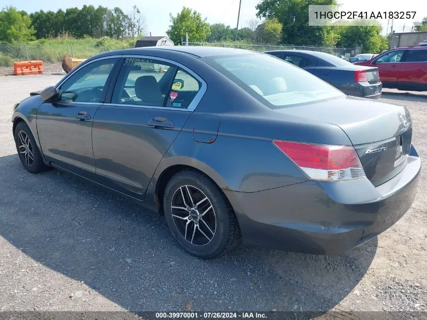 1HGCP2F41AA183257 2010 Honda Accord 2.4 Lx-P