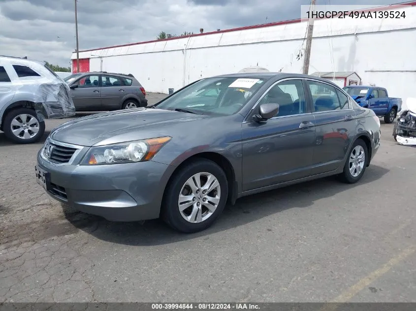 2010 Honda Accord 2.4 Lx-P VIN: 1HGCP2F49AA139524 Lot: 39994844