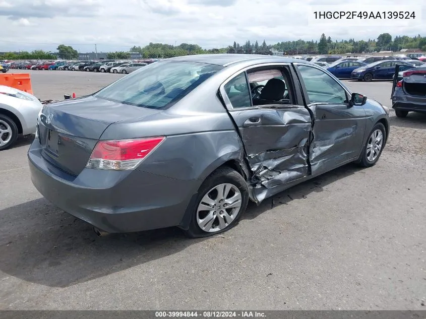 2010 Honda Accord 2.4 Lx-P VIN: 1HGCP2F49AA139524 Lot: 39994844