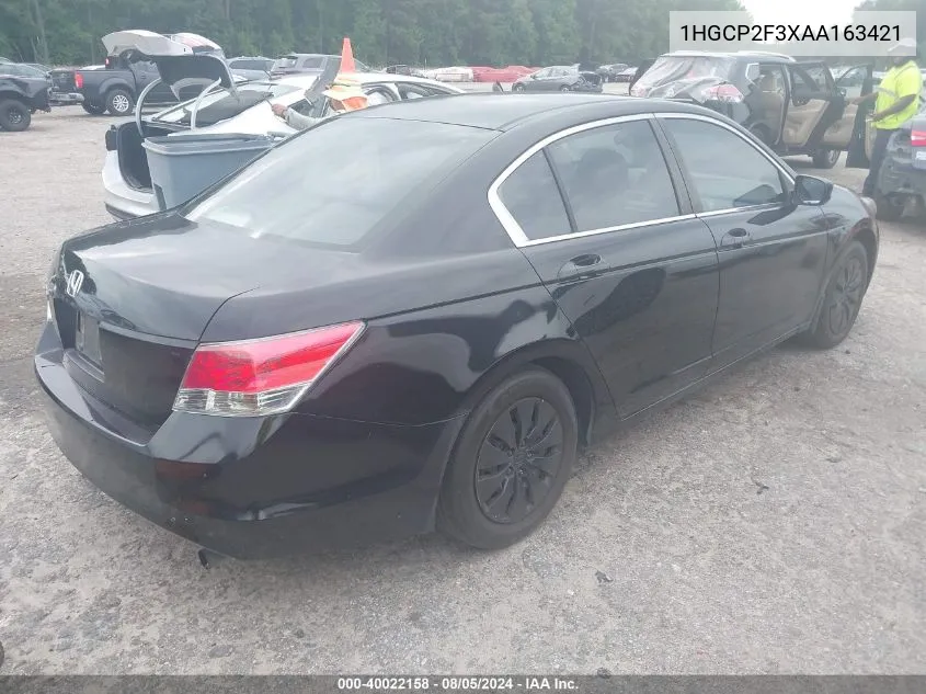 1HGCP2F3XAA163421 2010 Honda Accord 2.4 Lx