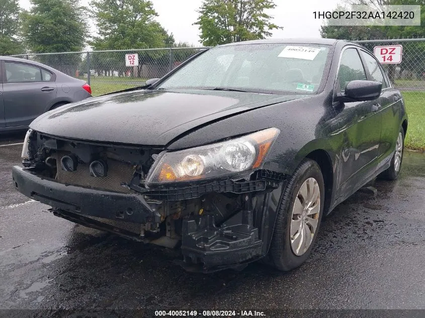 1HGCP2F32AA142420 2010 Honda Accord 2.4 Lx