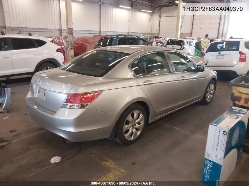 2010 Honda Accord Sdn 2.4 Ex-L/Ex-L VIN: 1HGCP2F83AA049370 Lot: 40071690