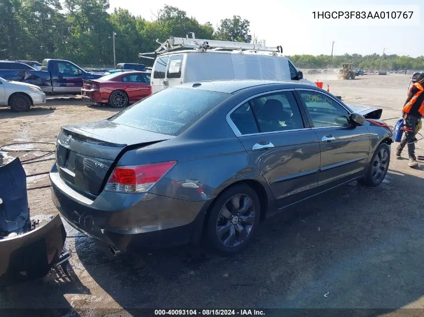 2010 Honda Accord 3.5 Ex-L VIN: 1HGCP3F83AA010767 Lot: 40093104