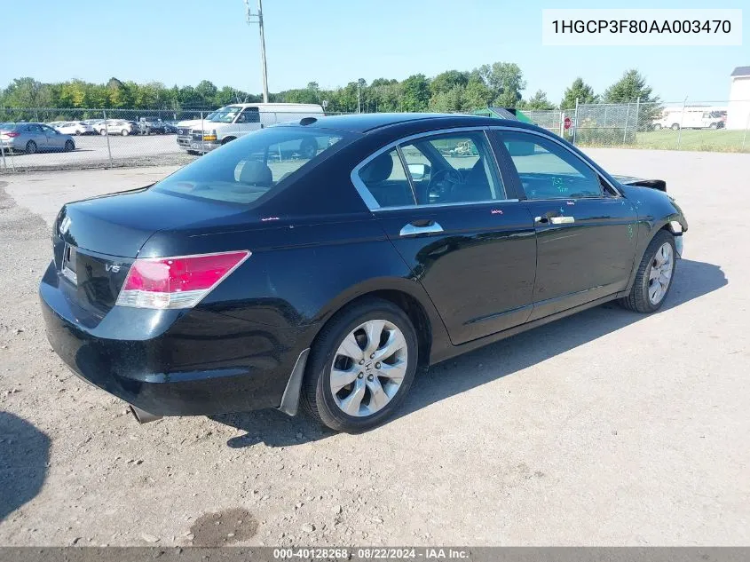 2010 Honda Accord 3.5 Ex-L VIN: 1HGCP3F80AA003470 Lot: 40128268