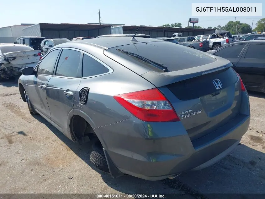 2010 Honda Accord Crosstour Exl VIN: 5J6TF1H55AL008011 Lot: 40151671