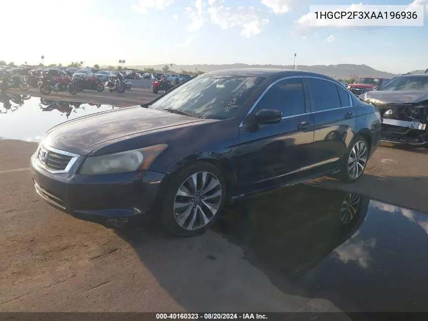 2010 Honda Accord 2.4 Lx VIN: 1HGCP2F3XAA196936 Lot: 40160323