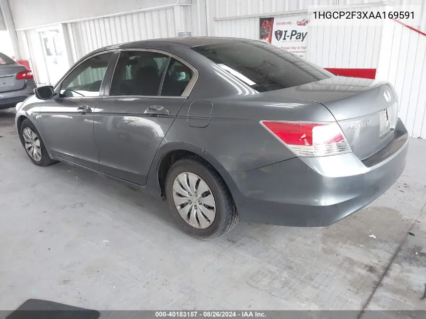 2010 Honda Accord 2.4 Lx VIN: 1HGCP2F3XAA169591 Lot: 40183157