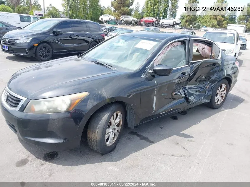 2010 Honda Accord 2.4 Lx-P VIN: 1HGCP2F49AA146280 Lot: 40183311