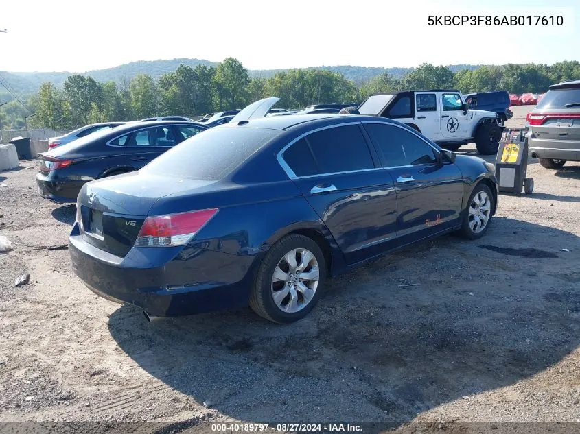 5KBCP3F86AB017610 2010 Honda Accord 3.5 Ex-L