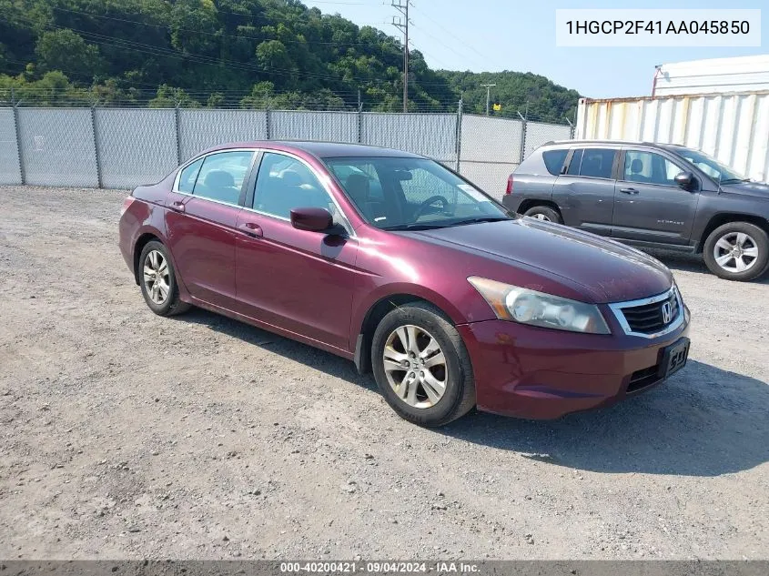 2010 Honda Accord 2.4 Lx-P VIN: 1HGCP2F41AA045850 Lot: 40200421