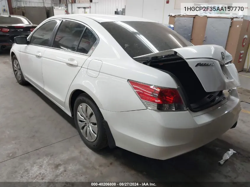 2010 Honda Accord 2.4 Lx VIN: 1HGCP2F35AA157770 Lot: 40206808