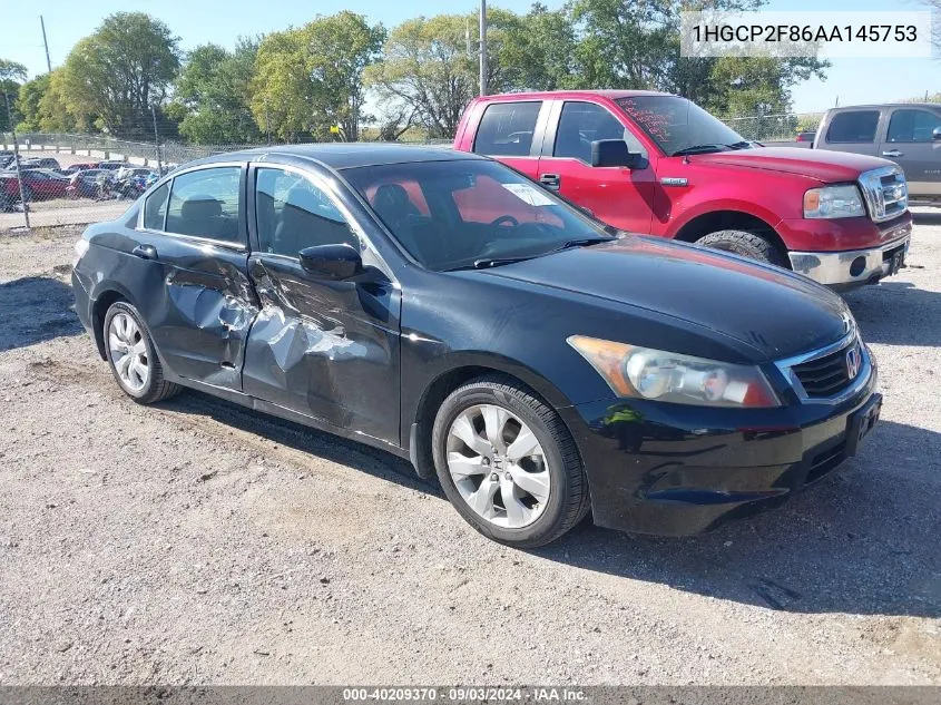 2010 Honda Accord Sdn 2.4 Ex-L/Ex-L VIN: 1HGCP2F86AA145753 Lot: 40209370