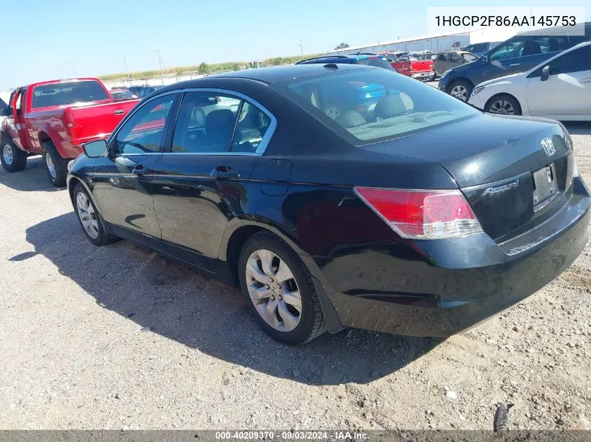 2010 Honda Accord Sdn 2.4 Ex-L/Ex-L VIN: 1HGCP2F86AA145753 Lot: 40209370