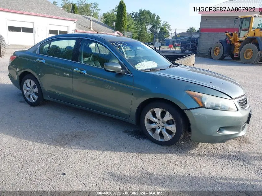 2010 Honda Accord 3.5 Ex-L VIN: 1HGCP3F87AA007922 Lot: 40209722