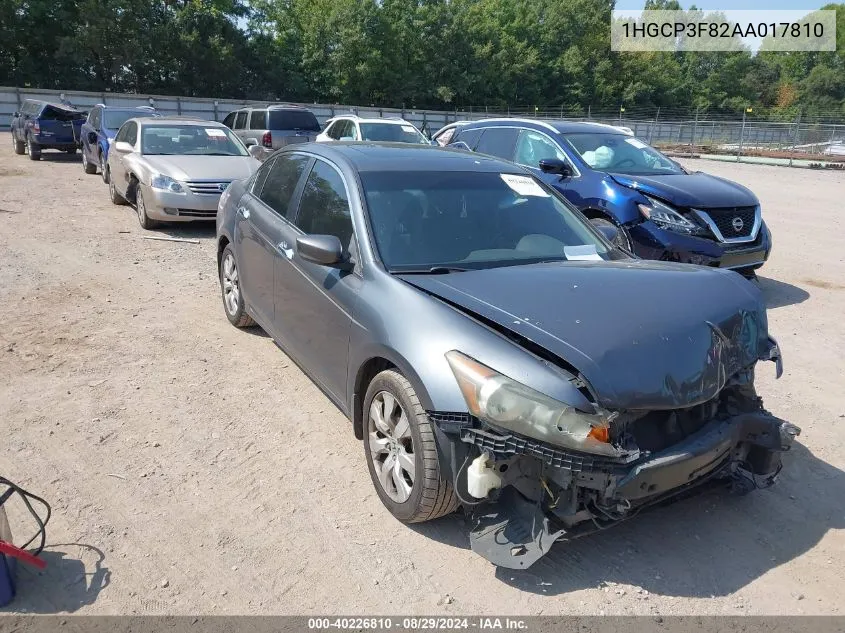 2010 Honda Accord 3.5 Ex-L VIN: 1HGCP3F82AA017810 Lot: 40226810