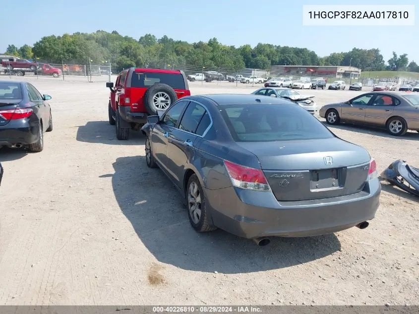 2010 Honda Accord 3.5 Ex-L VIN: 1HGCP3F82AA017810 Lot: 40226810