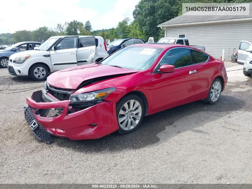 1HGCS2B87AA005179 2010 Honda Accord 3.5 Ex-L