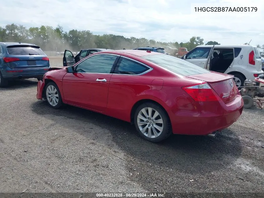 2010 Honda Accord 3.5 Ex-L VIN: 1HGCS2B87AA005179 Lot: 40232828