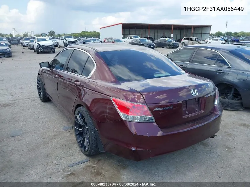 2010 Honda Accord 2.4 Lx VIN: 1HGCP2F31AA056449 Lot: 40233784