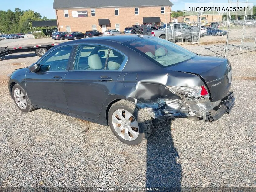 2010 Honda Accord Sdn 2.4 Ex-L/Ex-L VIN: 1HGCP2F81AA052011 Lot: 40234853