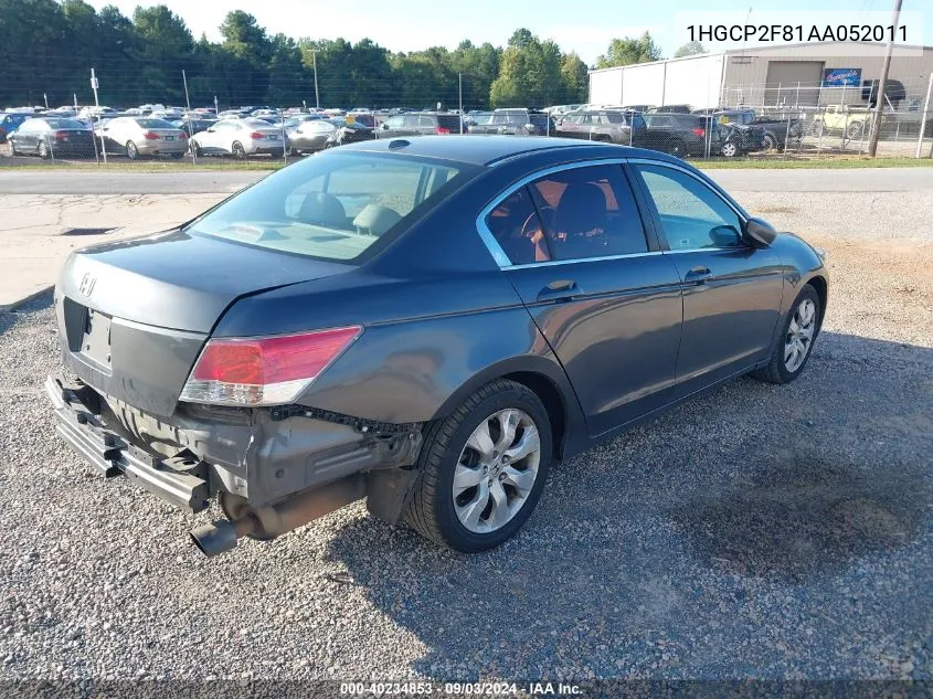 2010 Honda Accord Sdn 2.4 Ex-L/Ex-L VIN: 1HGCP2F81AA052011 Lot: 40234853