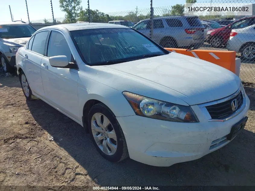 2010 Honda Accord Exl VIN: 1HGCP2F83AA186082 Lot: 40254944