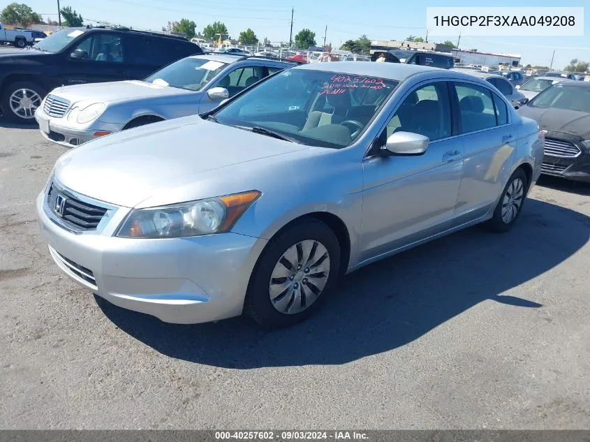 2010 Honda Accord 2.4 Lx VIN: 1HGCP2F3XAA049208 Lot: 40257602